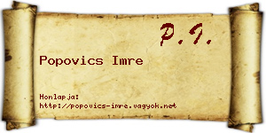 Popovics Imre névjegykártya